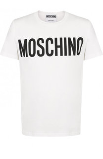 Хлопковая футболка с логотипом бренда Moschino