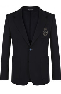 Однобортный пиджак с вышивкой канителью Dolce & Gabbana