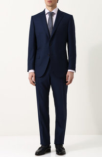 Костюм из смеси шерсти и шелка с пиджаком на двух пуговицах Ermenegildo Zegna