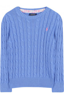 Хлопковый пуловер фактурной вязки Polo Ralph Lauren