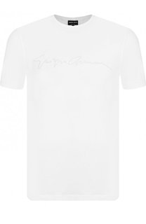 Футболка из вискозы с круглым вырезом Giorgio Armani