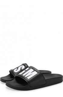 Резиновые шлепанцы с логотипом бренда MSGM
