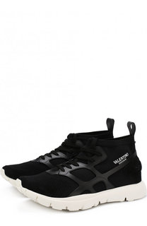 Текстильные кроссовки Valentino Garavani Sound High на шнуровке Valentino