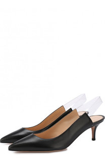 Кожаные туфли Eva на каблуке kitten heel Gianvito Rossi