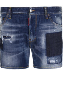 Джинсовые шорты с потертостями Dsquared2