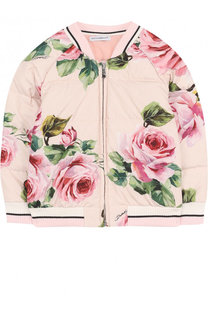 Пуховая куртка-бомбер с принтом Dolce &amp; Gabbana