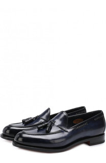 Кожаные лоферы с кисточками Santoni