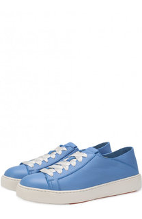 Кожаные кеды на шнуровке Santoni