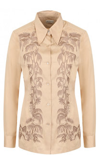 Приталенная однотонная блуза из хлопка Dries Van Noten