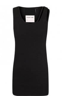 Однотонный хлопковый топ без рукавов Helmut Lang