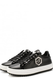 Кожаные кеды на шнуровке Philipp Plein
