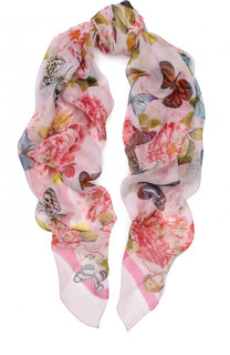 Шелковый шарф с цветочным принтом Dolce &amp; Gabbana