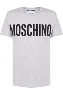 Хлопковая футболка с логотипом бренда Moschino