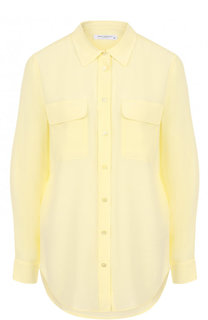Шелковая блуза прямого кроя с накладными карманами Equipment