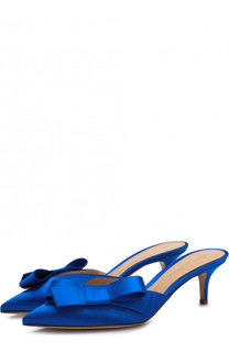 Атласные мюли Kyoto на каблуке kitten heel Gianvito Rossi