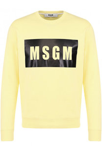 Хлопковый свитшот с логотипом бренда MSGM