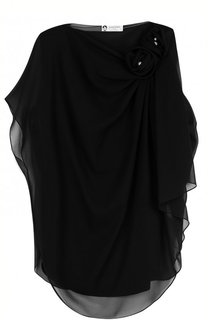 Однотонный шелковый топ асимметричного кроя Lanvin