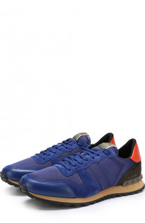 Комбинированные кроссовки Valentino Garavani Rockrunner на шнуровке Valentino