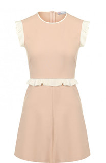 Приталенное мини-платье с контрастными оборками REDVALENTINO