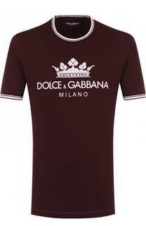 Хлопковая футболка с логотипом бренда Dolce &amp; Gabbana