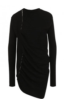Однотонный хлопковый пуловер с круглым вырезом Rick Owens