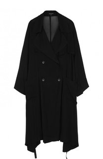 Полупрозрачное двубортное пальто из вискозы Ann Demeulemeester