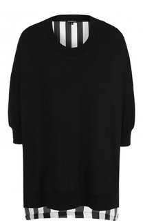 Хлопковый топ с шелковой спинкой в полоску Ann Demeulemeester