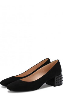 Замшевые туфли на декорированном каблуке Tod’s Tods