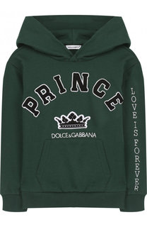 Хлопковое худи с нашивками Dolce &amp; Gabbana