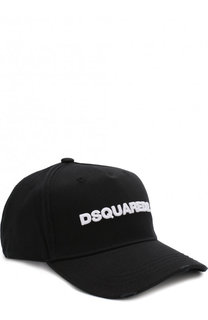Хлопковая бейсболка с логотипом бренда Dsquared2