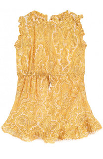 Пляжное мини-платье из хлопка с принтом Zimmermann