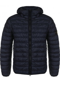 Стеганый пуховик на молнии с капюшоном Stone Island