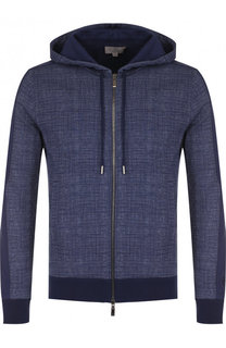 Хлопковая толстовка на молнии c капюшоном Canali