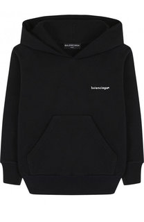 Хлопковое худи с логотипом бренда Balenciaga