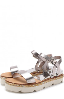 Сандалии из металлизированной кожи Casadei