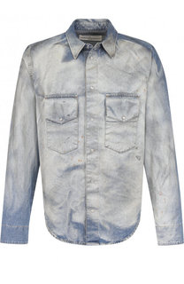 Рубашка из денима с потертостями Golden Goose Deluxe Brand