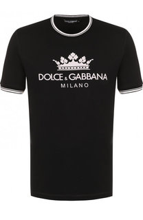 Хлопковая футболка с логотипом бренда Dolce &amp; Gabbana