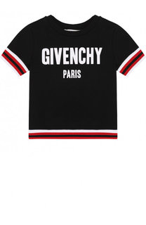 Хлопковый свитшот с короткими рукавами и логотипом бренда Givenchy
