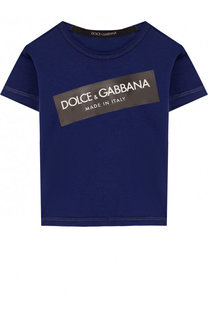 Хлопковая футболка с логотипом бренда Dolce &amp; Gabbana