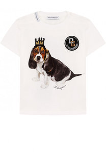 Хлопковая футболка с контрастной отделкой Dolce &amp; Gabbana