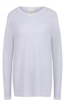 Кашемировый пуловер свободного кроя с круглым вырезом 120% Lino