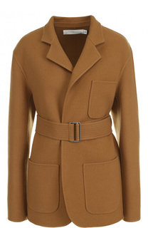 Однотонное укороченные пальто с поясом Victoria Beckham