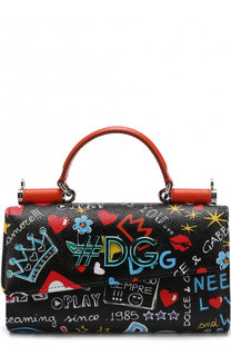 Кожаный кошелек с принтом на цепочке Dolce &amp; Gabbana