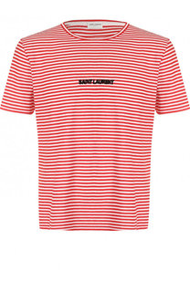 Хлопковая футболка в полоску Saint Laurent