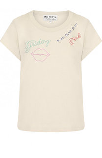 Хлопковая футболка свободного кроя с круглым вырезом Wildfox