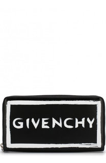 Кожаный кошелек на молнии с логотипом бренда Givenchy