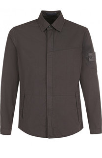 Хлопковая куртка на молнии с отложным воротником Stone Island