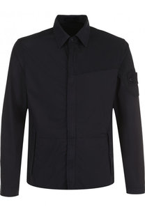 Хлопковая куртка на молнии с отложным воротником Stone Island