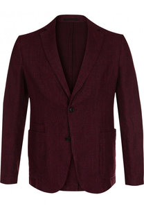 Однобортный пиджак из смеси хлопка и льна Z Zegna