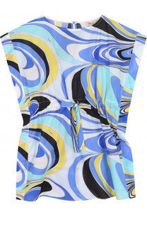 Хлопковая туника с принтом на кулиске Emilio Pucci